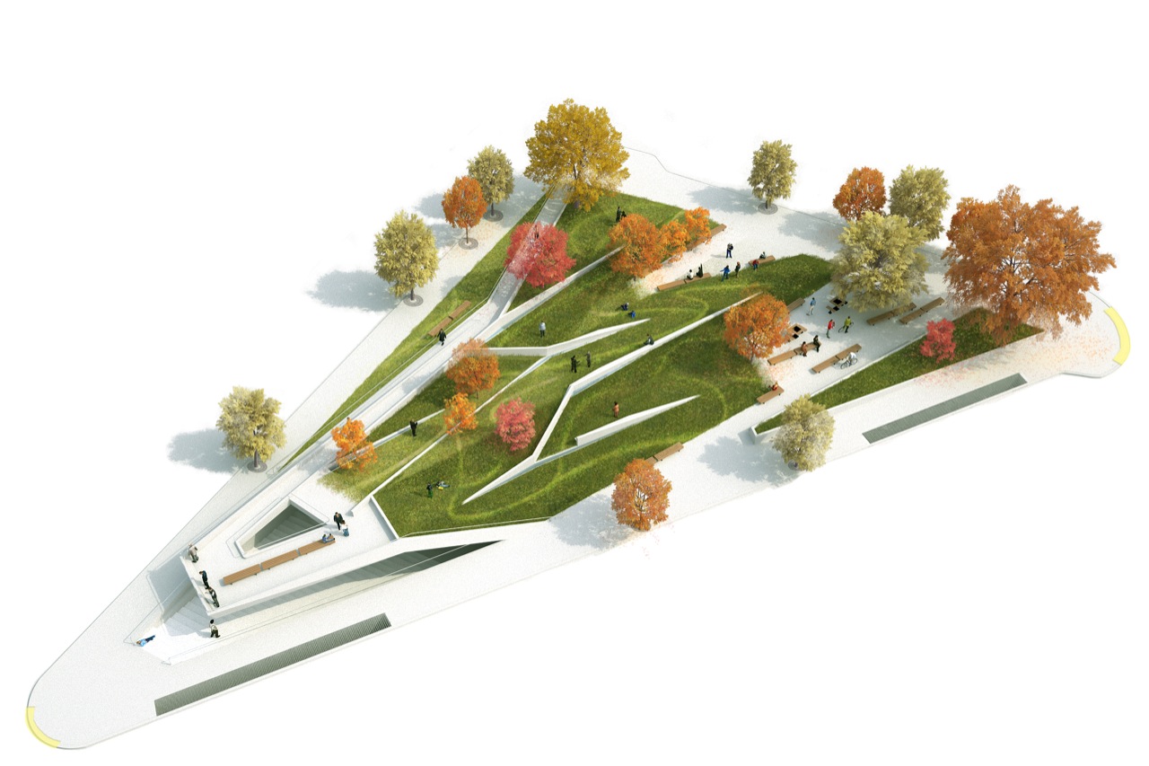 每日案例分享三角形景观空间