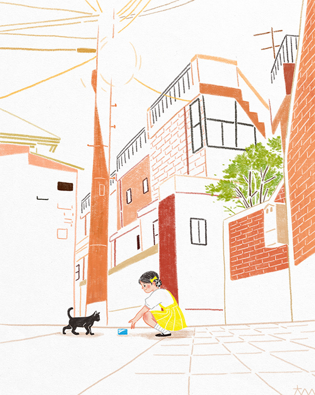 用简单干净的画风画出惬意的慢生活来自画师