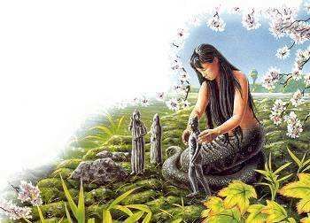 盘古开天说:宇宙最早的时候一片混沌,像个蛋漂浮在永恒空间之中,它