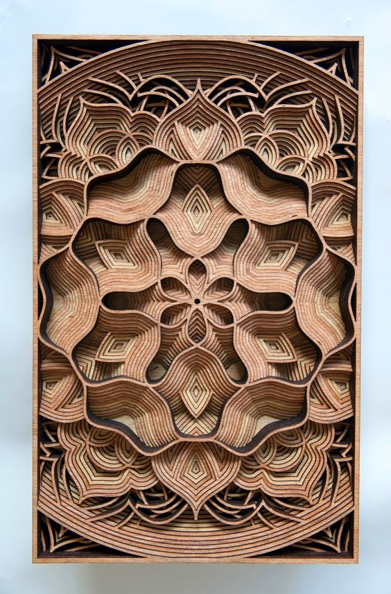 木与激光切割结合的艺术 | 来自艺术家 gabriel schama