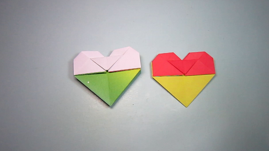 一张纸就能折出漂亮的爱心,简单一学就会,折纸心形