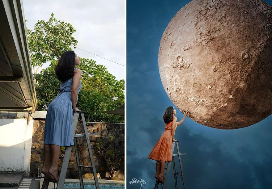 国外的美女ps大神火了,就算给她一个破后院,她也能p上天!