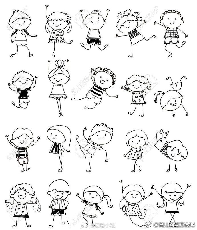 wow这么多简笔画小人儿可以画个够了图转