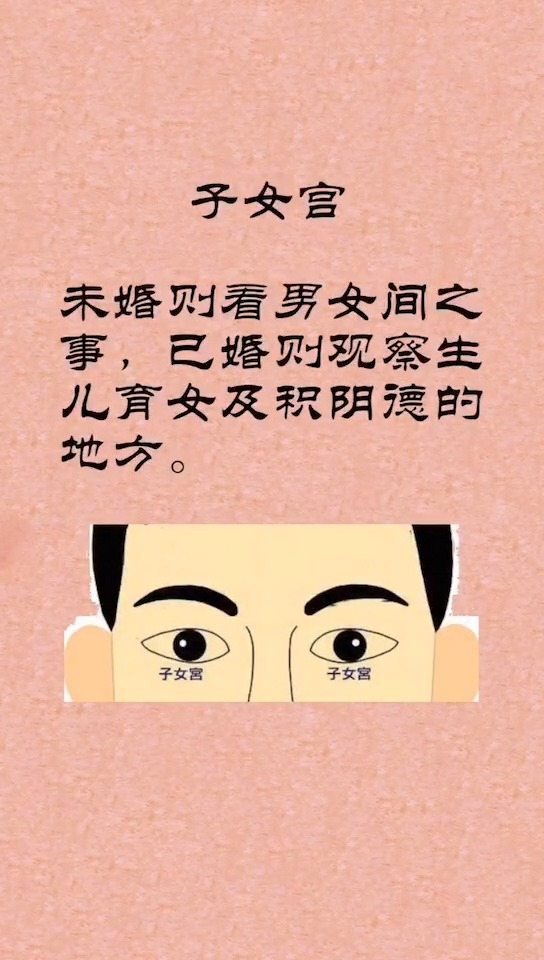 面相十二宫,子女宫,奴仆宫,妻妾宫