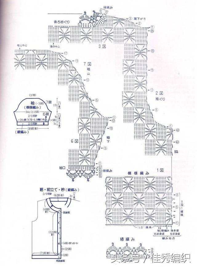 钩针编织教程图解 一款时尚的钩针花样编织出多款夏季小衫外套