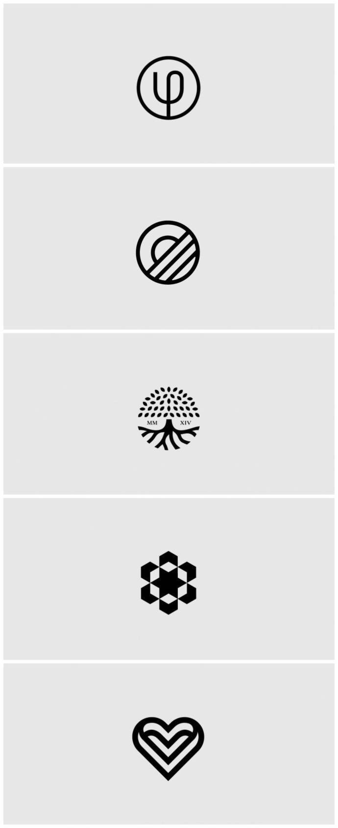 一组简洁大方的几何形状logo设计