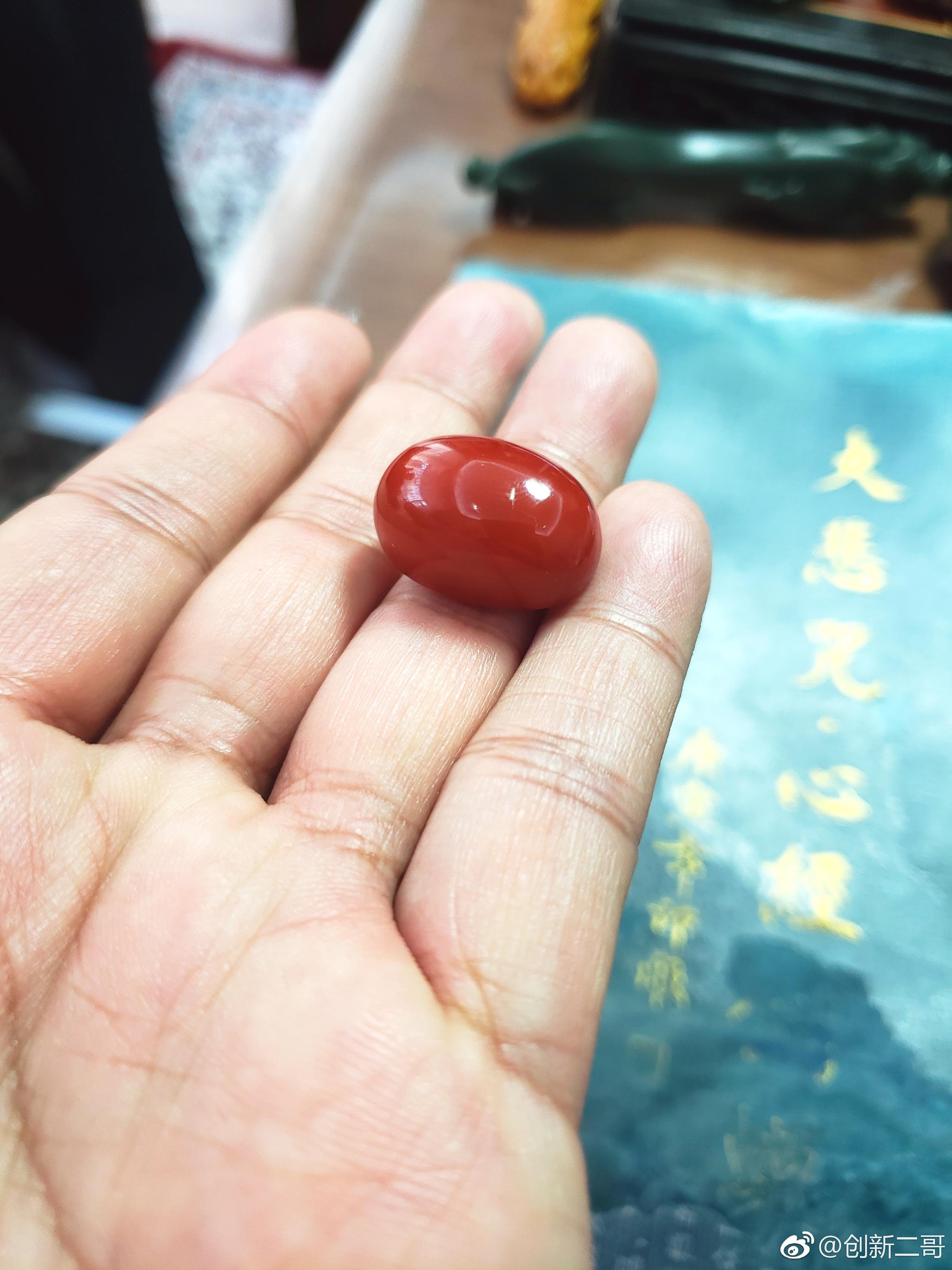 瓦西料南红满肉牛血红和珊瑚里的牛血红一样珍贵稀有雅赏