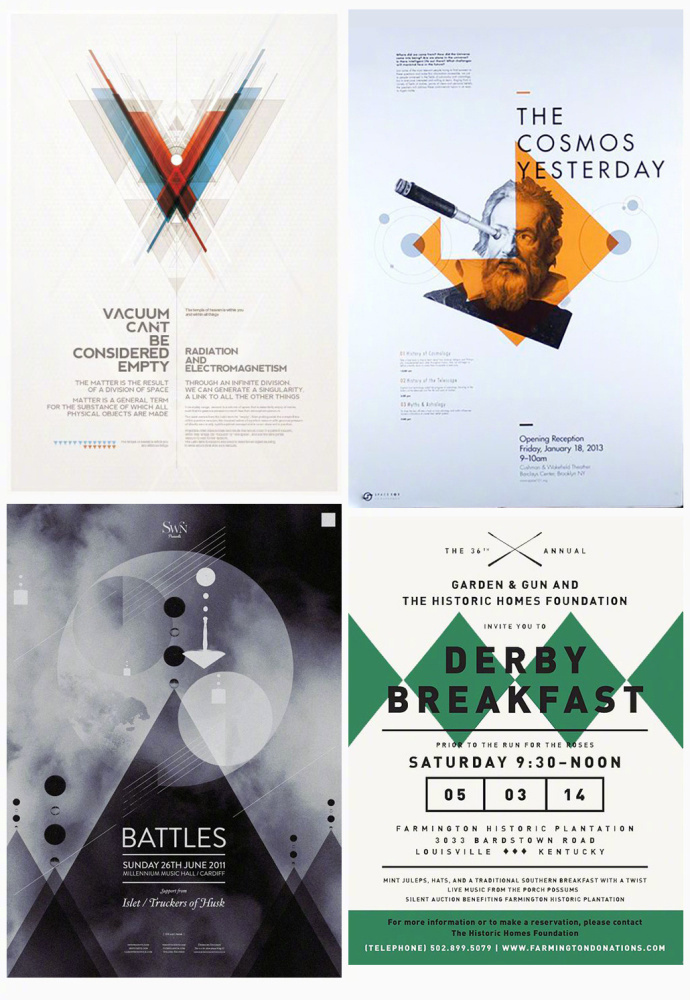 三角几何元素海报设计