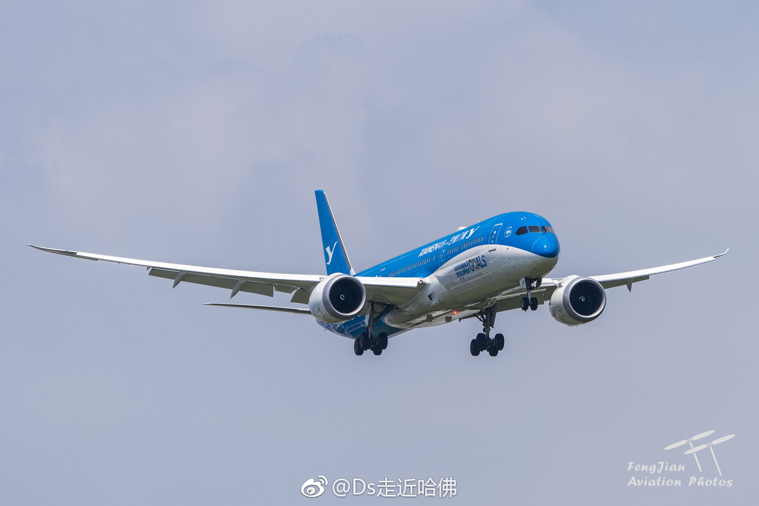 周末拍机的联合国主题彩绘b789真是漂亮啊