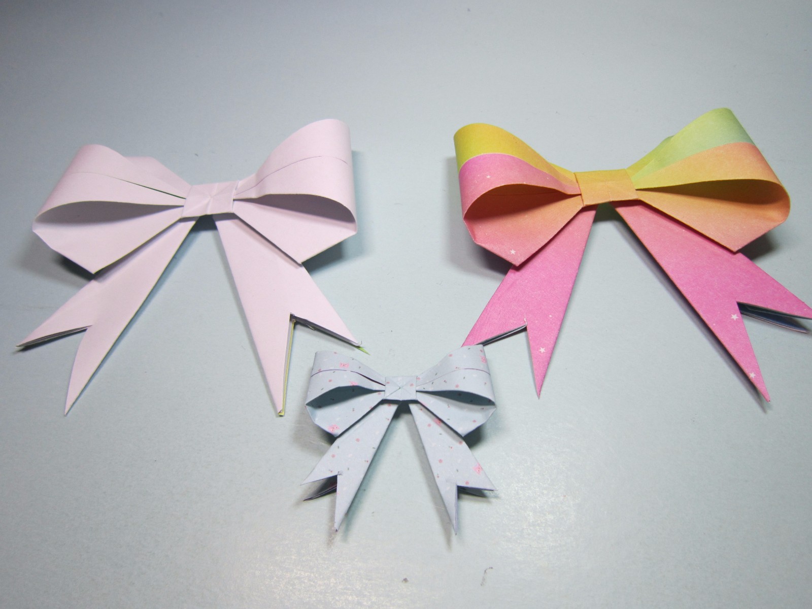 儿童手工折纸蝴蝶结,一张纸4分钟折出美丽简单的蝴蝶结