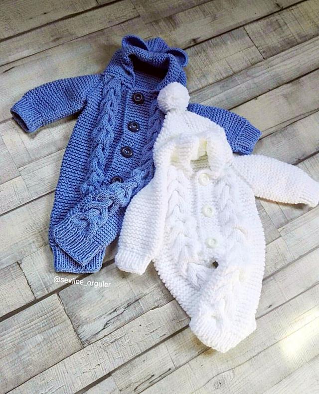 给宝宝织的毛线连体衣