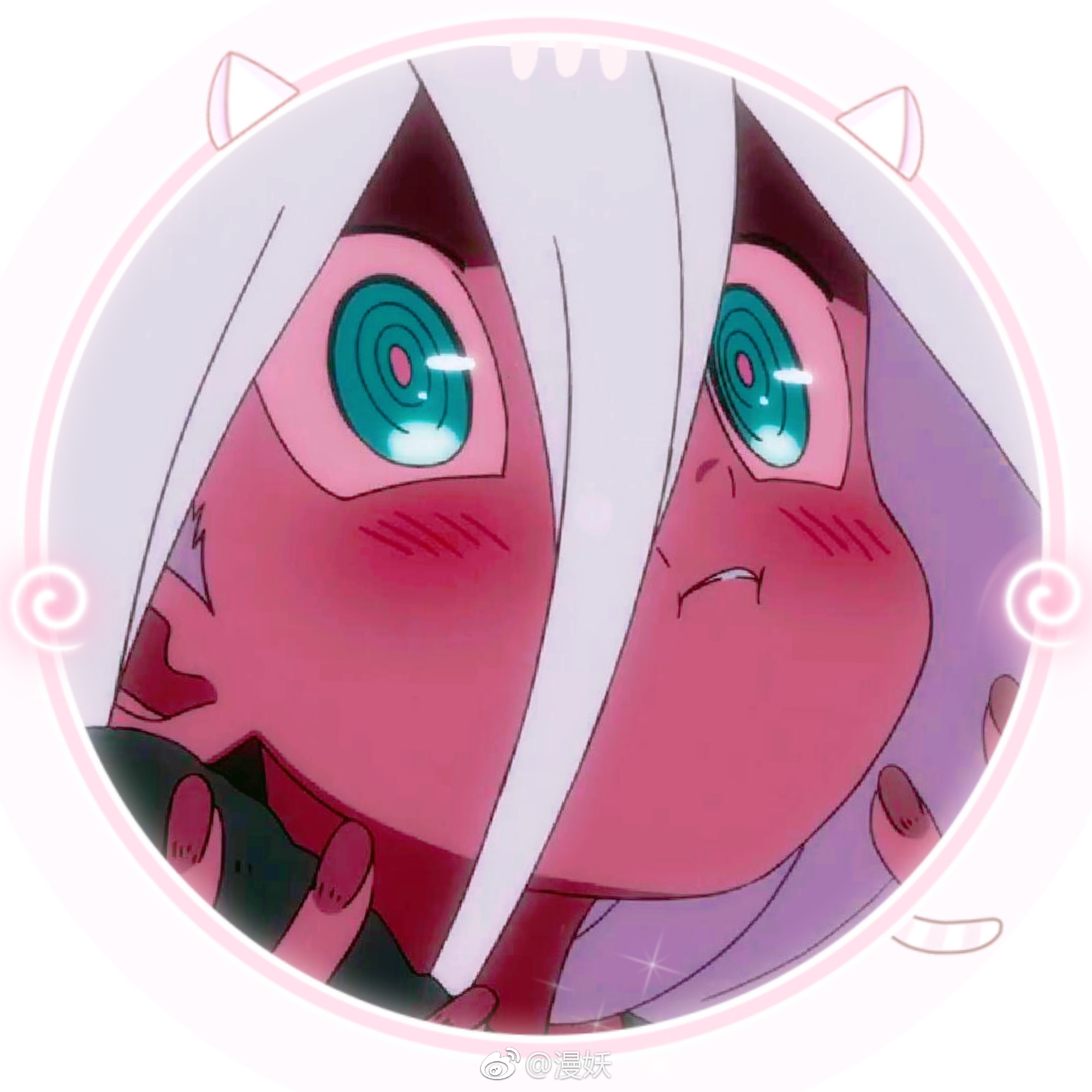 萌系表情包 《darling in the franxx》小时候的02(zero two)code:002