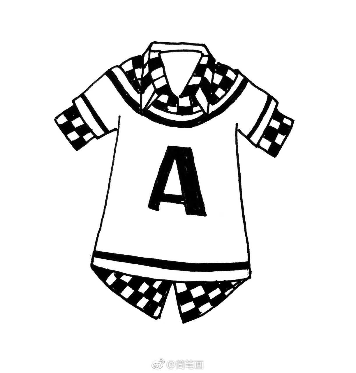 服装主题简笔画手绘素材(投稿:@画画的大牙ya )