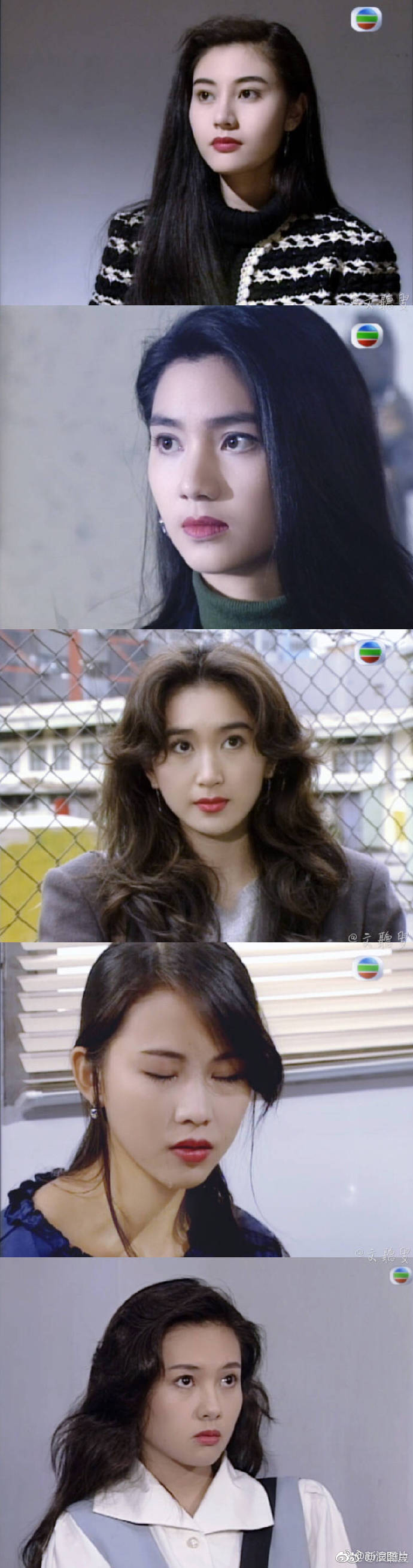 90年代香港女性的发型和妆容!来源:@文听叟