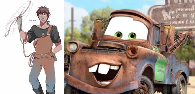 当《赛车总动员》拟人化后,莎莉成邻家女孩,闪电麦昆变阳光男孩