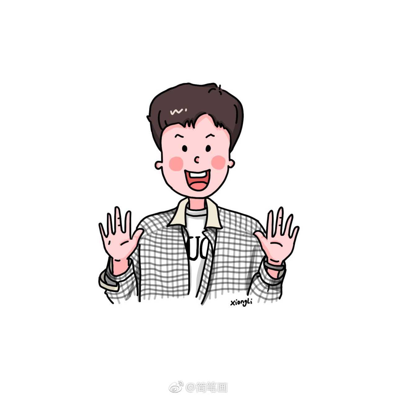 一组萌萌哒的简笔画小头像投稿