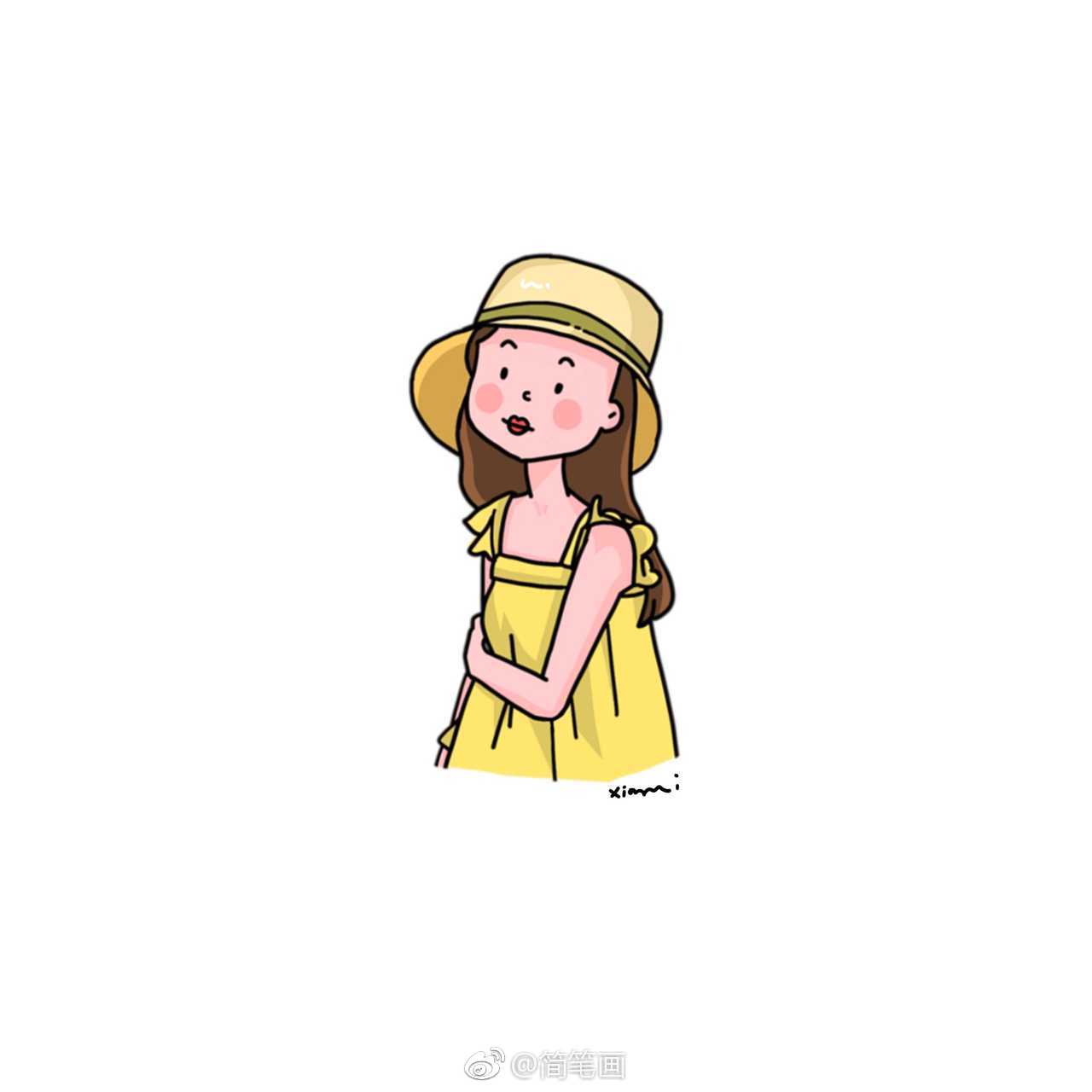 一组萌萌哒的简笔画小头像投稿