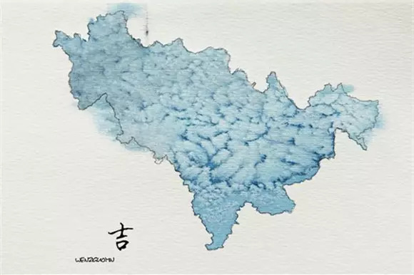 中国各省的水墨地图,美翻了!快来看看你的家乡是啥颜色!