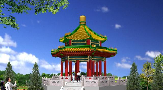 41古建筑之两圈柱双围柱重檐六角亭