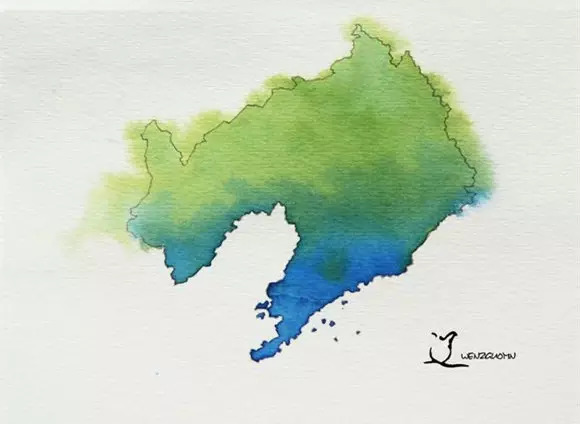 中国各省的水墨地图,美翻了!快来看看你的家乡是啥颜色!