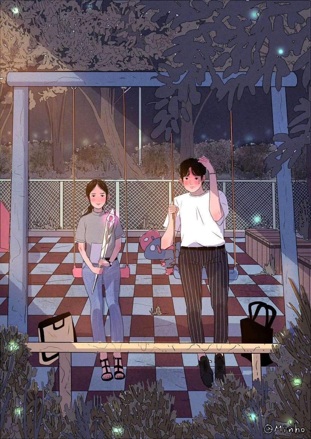 从相识到相爱韩国插画师myeongminho记录的关于爱情的小确幸