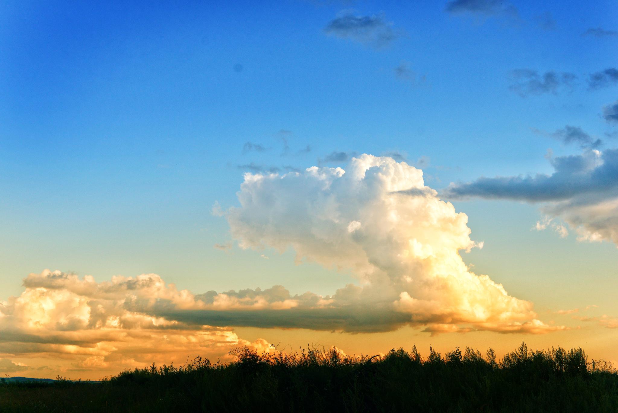 每次回来看到大东北天上的云彩都特别美丽,云彩特别的低