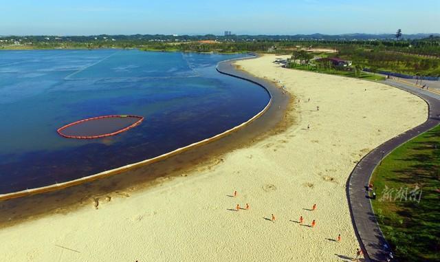 國內最大人工建造湖泊沙灘在長沙開放|湖泊|松雅湖|景觀區_新浪網