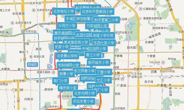 北京海淀,东城,西城: 热门中小学分布图!