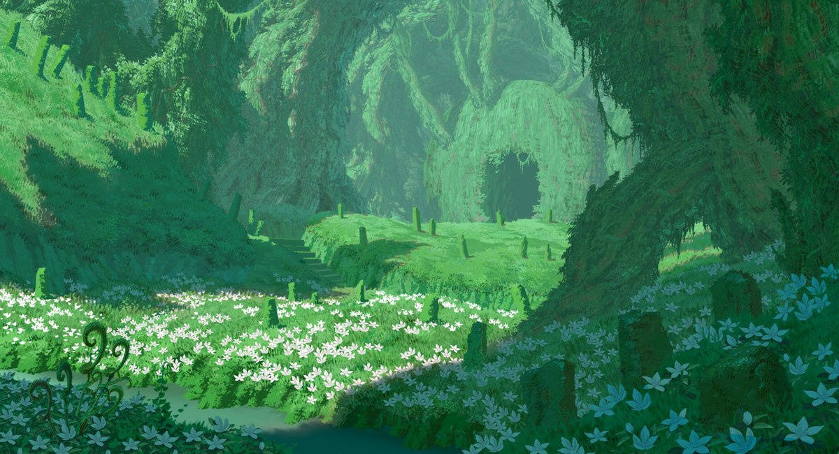 动画来自深渊部分背景概念图这风景未免太美了吧