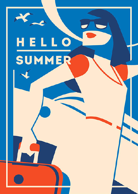 summer time!来自俄罗斯 alexander baidin 的夏天插画海报设计