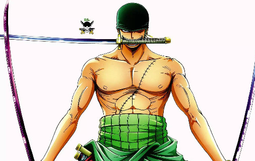 索隆:他的头巾好像有两种颜色,一种是墨绿色,一种是黑色的,不总是戴