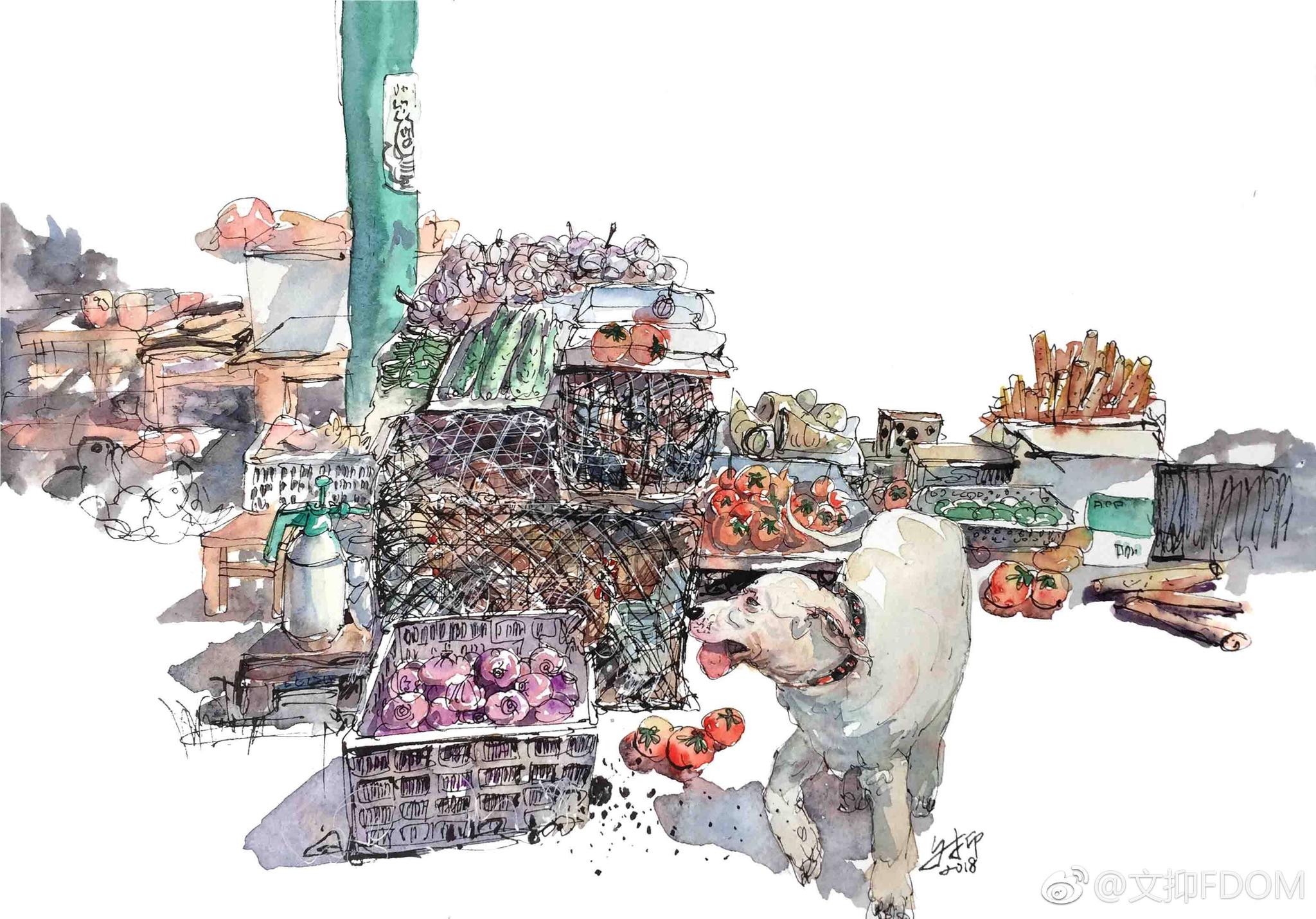 菜市场一角作者