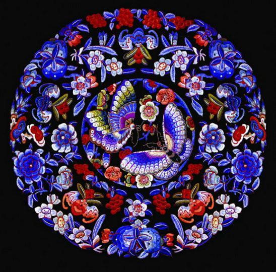 刺绣中国传统吉祥团花刺绣纹样欣赏