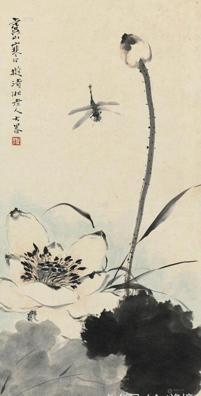 名作欣赏爱荷画荷江寒汀荷花作品欣赏