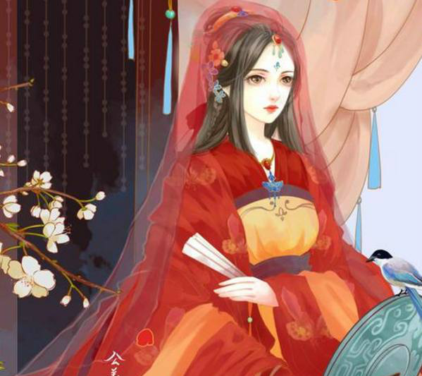 古风动漫插画里的那些艳时光的红衣女子十里红妆女儿梦