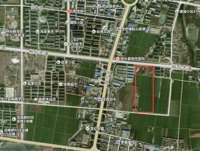 淄博中大房地产有限责任公司桓台分公司花溪地小区建设项目规划占地