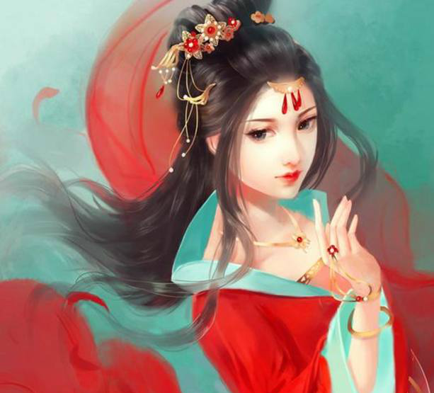 古风动漫插画里的那些艳时光的红衣女子十里红妆女儿梦