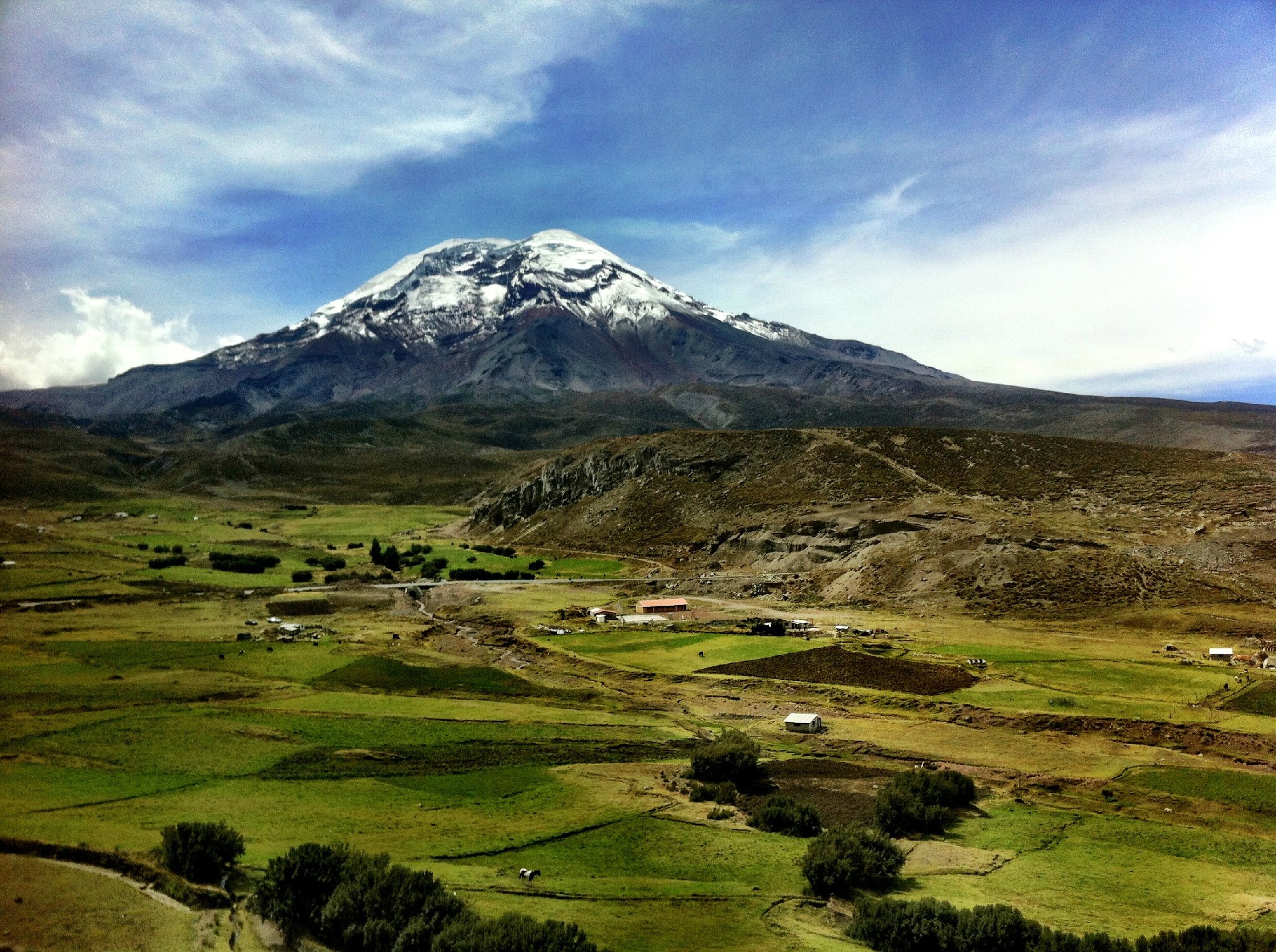 钦博拉索山,位于南美洲的厄瓜多尔,是一座圆锥形的死火山