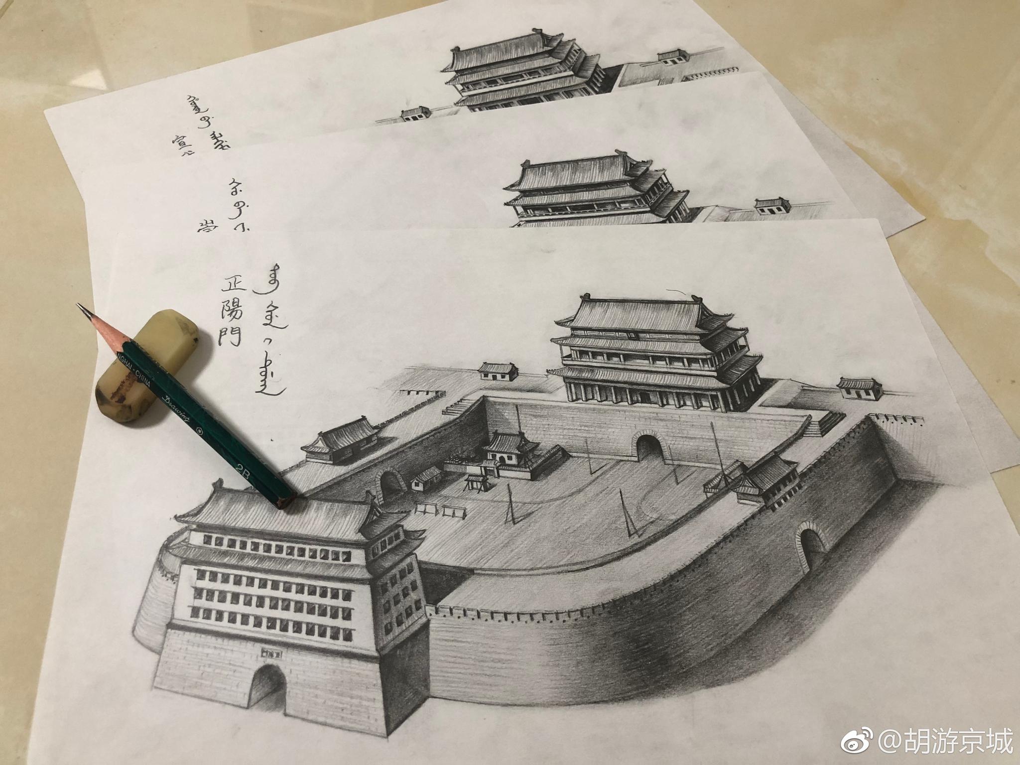 忙活了一年的原创《北京手绘城门》系列明信片终于开售啦