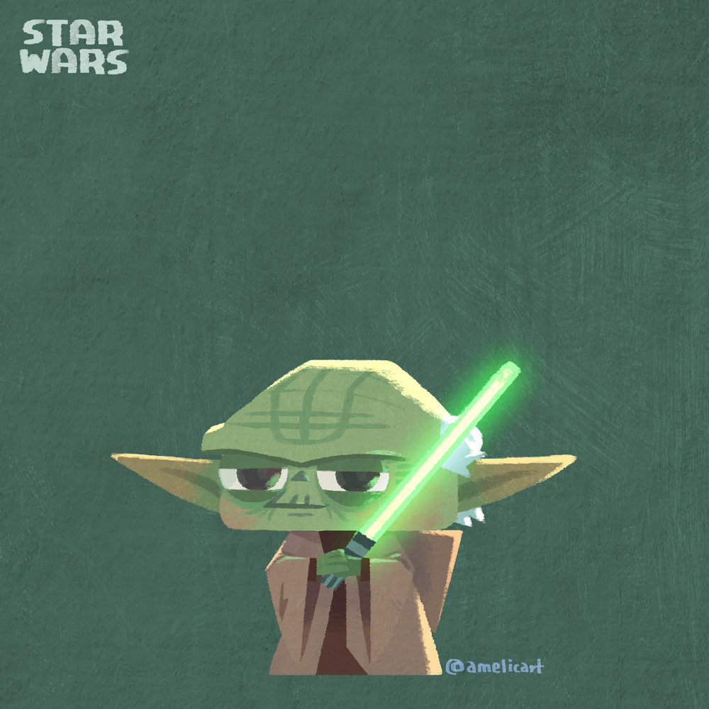 星球大战的人物画成萌萌哒的插画作者amelicartア99メリカ