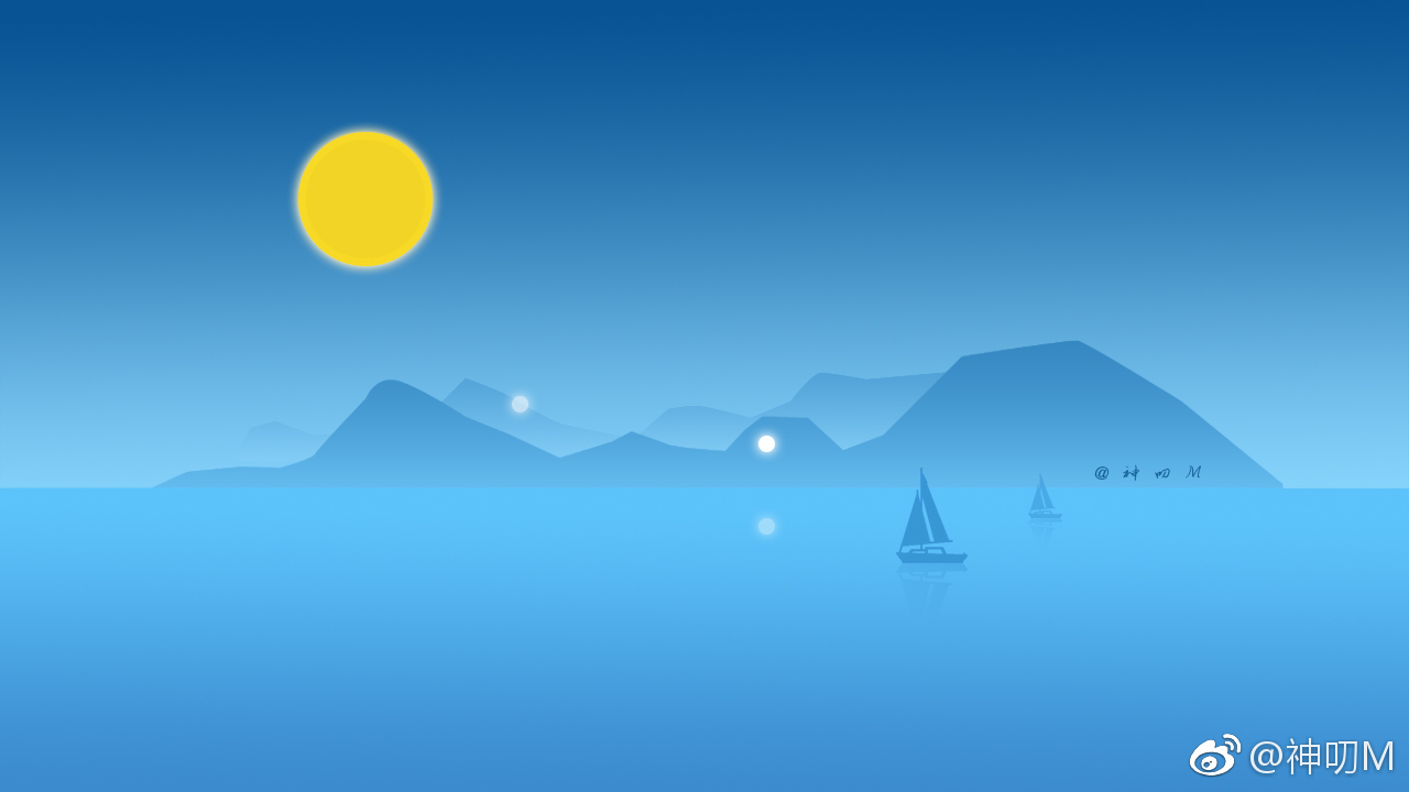 ps渐变工具制作落日风景图