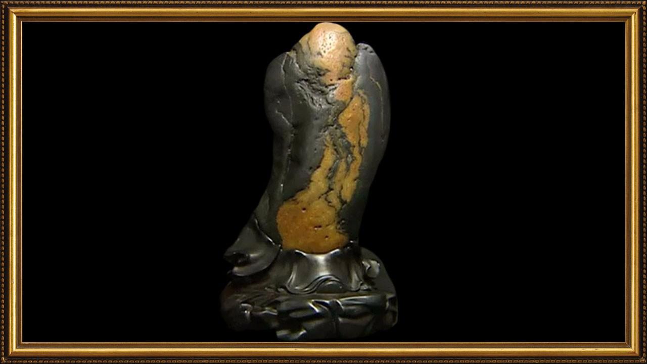 梁楷泼墨仙人图,云南老坑彩蜡石,天下无双之奇石!