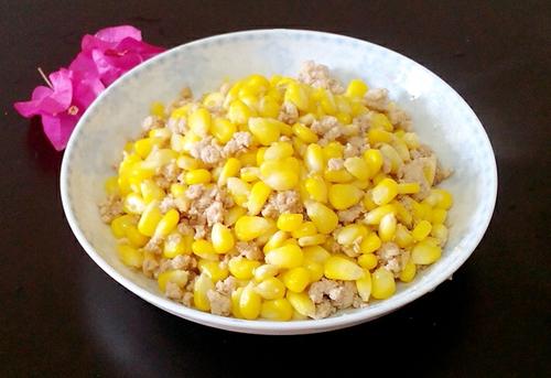 热菜之"碎肉玉米"