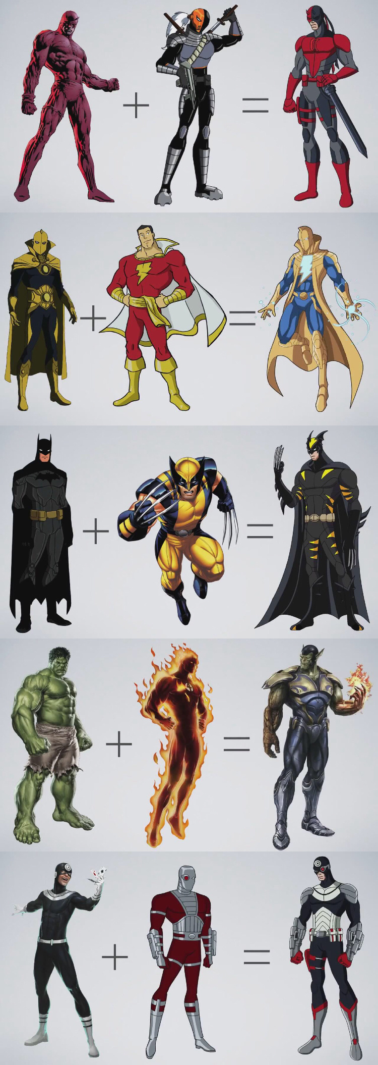40个漫威英雄与dc英雄合体的样子,有的英雄合体看起来帅炸了