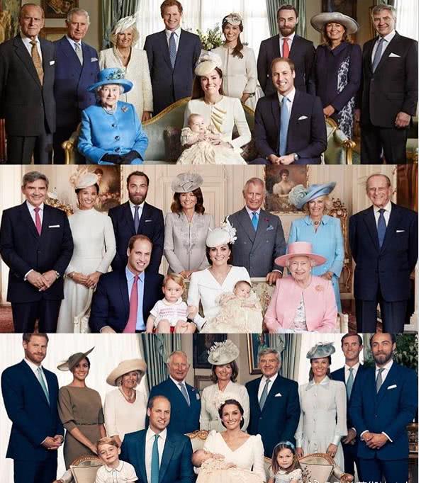 英国王室全家福公开,王子长相公开,小公主女王范十足,神似曾祖母