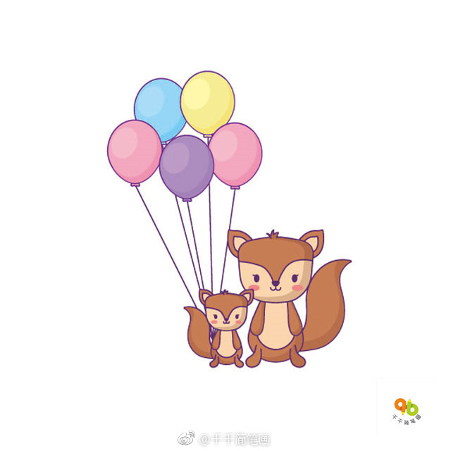 萌萌哒小松鼠简笔画详细步骤图