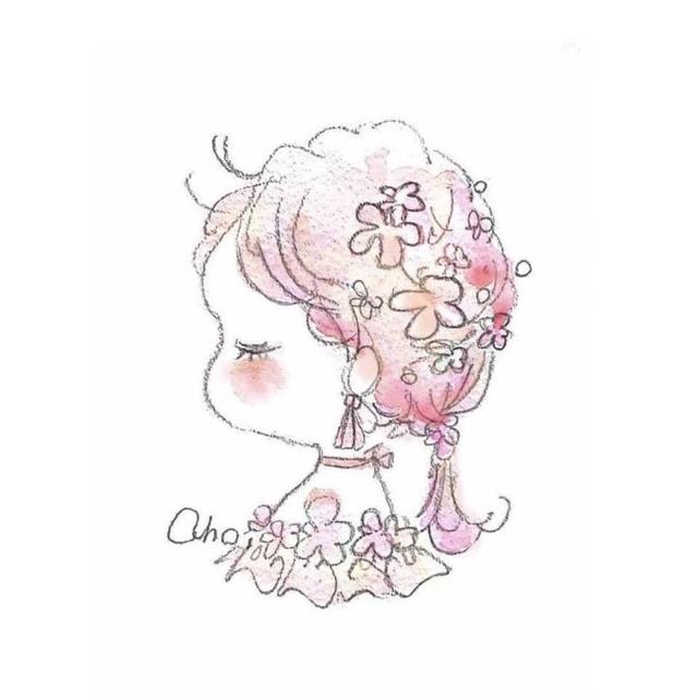 手绘卡通可爱小女孩头像无水印收藏