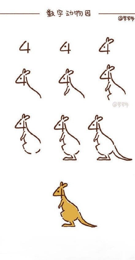 用数字123456789,画出一个动物园!收了教孩子玩 by 罗罗布