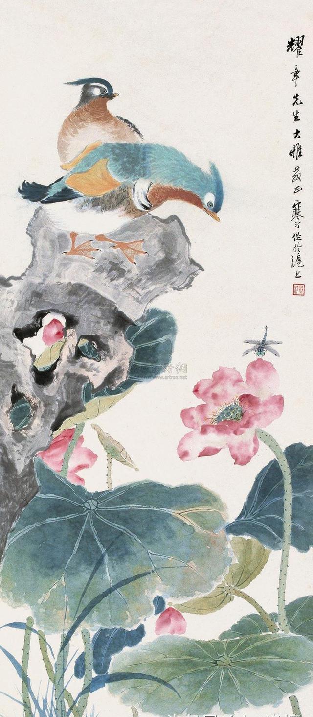 名作欣赏爱荷画荷江寒汀荷花作品欣赏