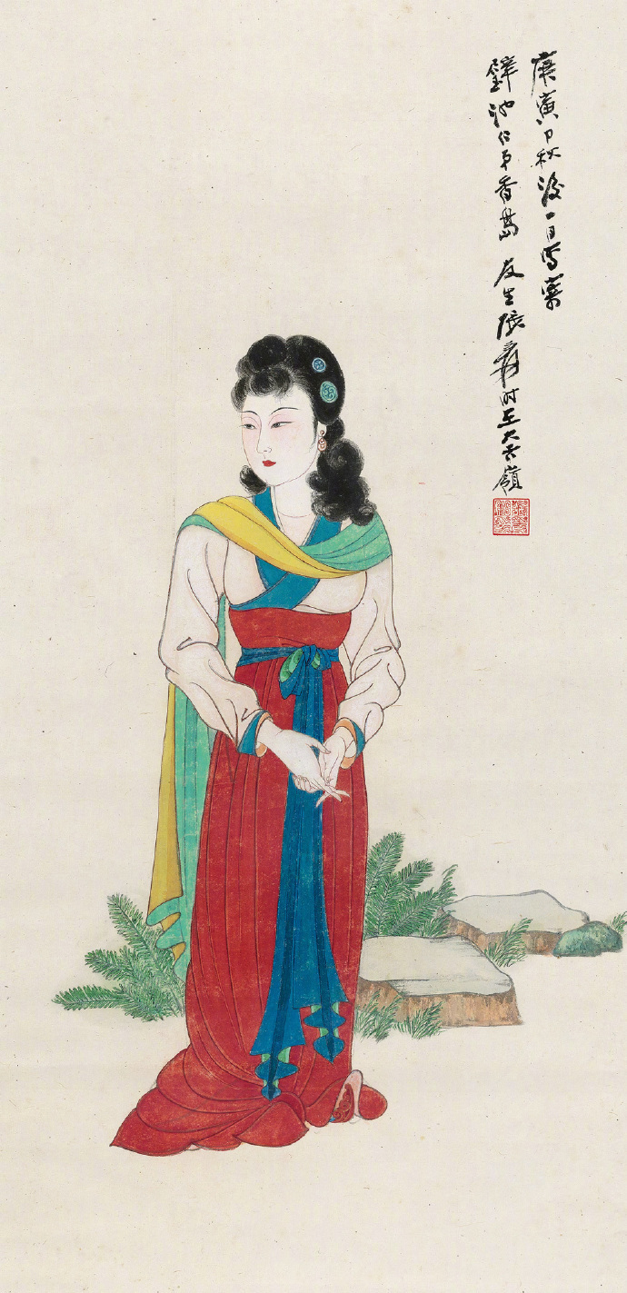 国画大师张大千人物画欣赏